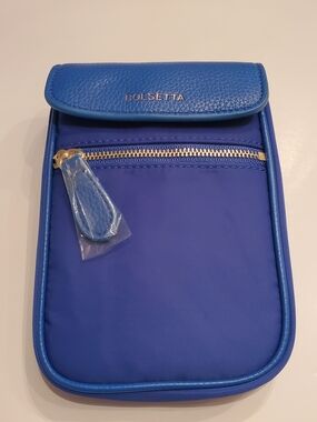 NEW Bolsetta Cobalt Blue RFID Phone Pouch Wallet
